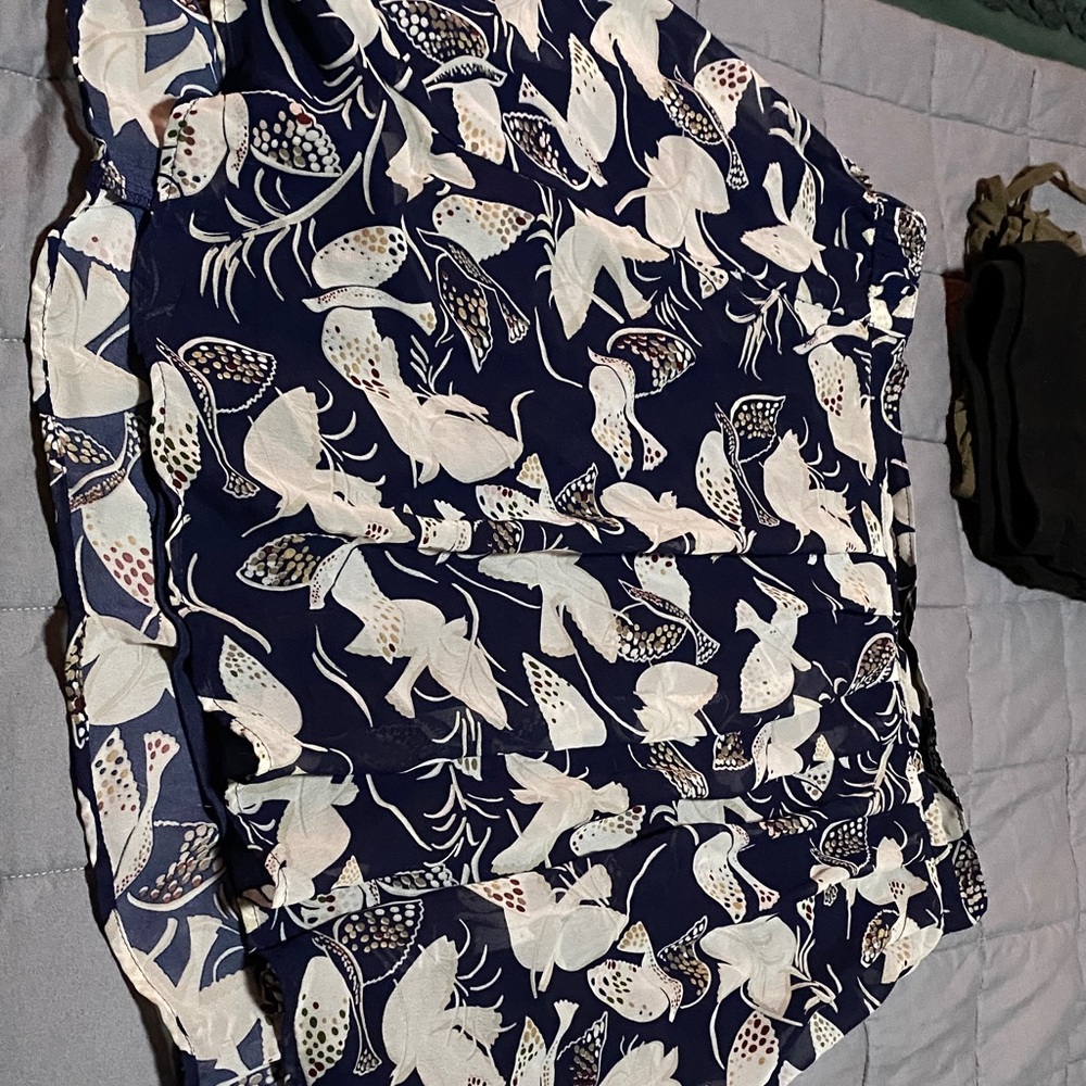 Old Navy Navy and Cream Floral Skirt